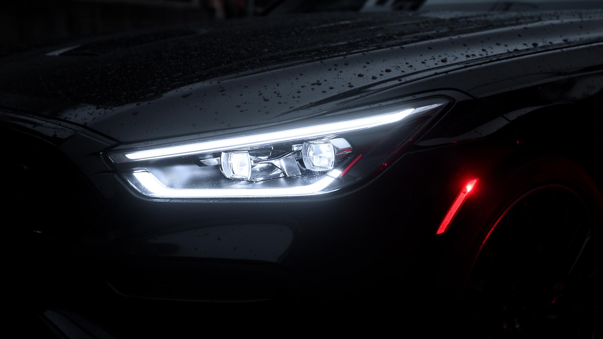 Premium LED headlight close-up